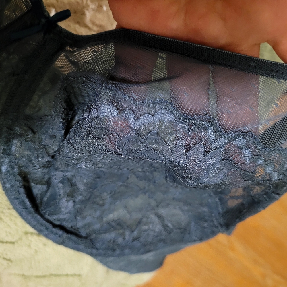 Lace Mesh Women's Bra in Navy